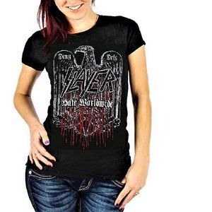 Slayer Hate Worldwide Tour 2011 thrash metal rock Official T-Shirt L NWT